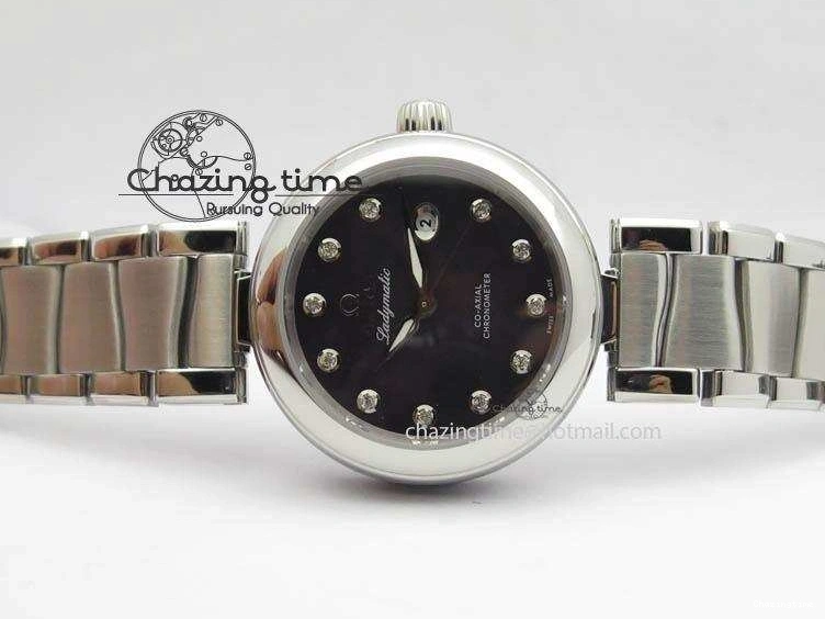 0106 De Ville Lady 34mm SS V6F 1:1 Best Edition Black MOP Dial On SS Bracelet SEIKO NH05A UrbanStyle 8152